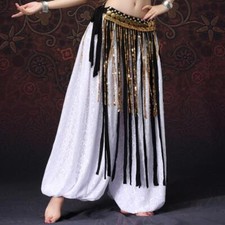 Belly Dance Clothes Costume Accessories Long Fringe Wrap Coins Skirts Hip Scarf