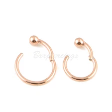 16G 5/16“ 3/8” Nose Hoop Septum Hinged Segment Clicker Steel Daith Earring CBR
