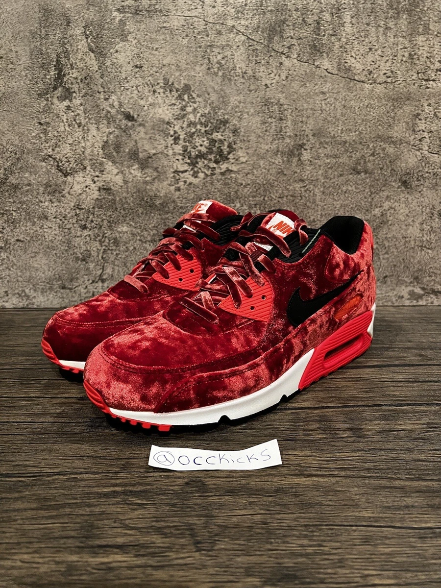 Nike Air Max 90 Red Velvet Size 9.5 Mens Anniversary | eBay