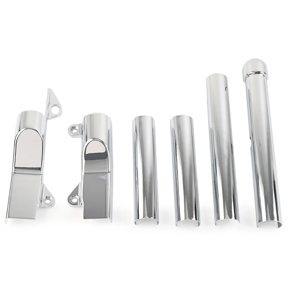Cubiertas de tubo de basculante trasero cromadas 6 piezas para Harley Davidson Softail 2000-2007 Foto 3 de 4