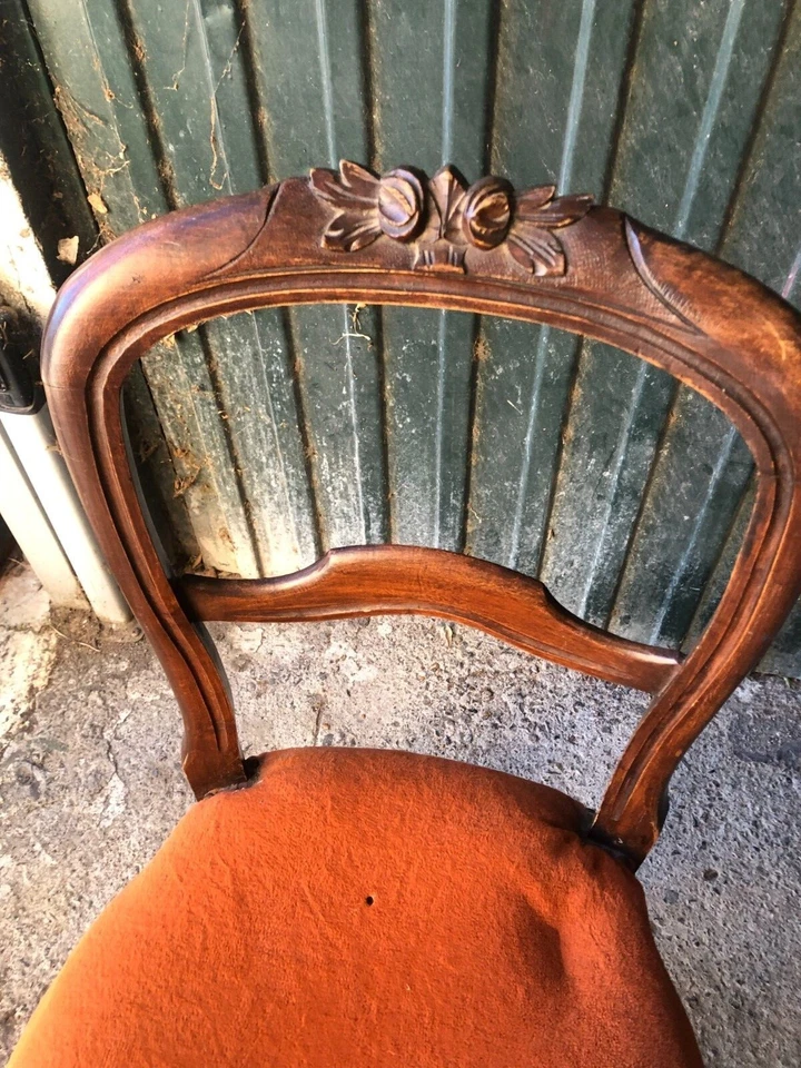 ancienne chaise napoléon III en bois d acajoue - Photo 2/4