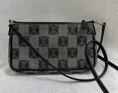 Loewe Black Coated Canvas Anagram Shoulder Bag