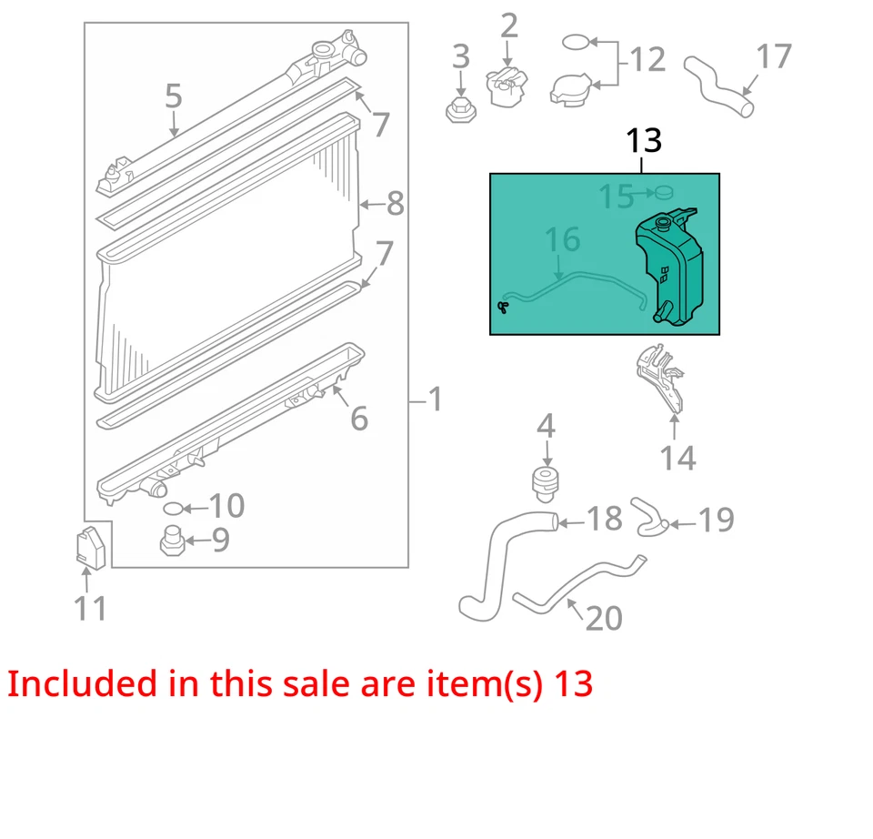 Infiniti M35 2007 botella de desbordamiento de refrigerante OEM 107 k millas - LKQ434831941 Foto 4 de 4