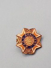 VINTAGE AUXILIARY VFW VETERANS OF FOREIGN WARS GOLD TONE ENAMEL LAPEL/HAT PIN