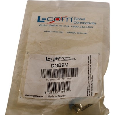 NEW L-Com DGB9M Slimline D-Sub Gender Changer DB9 Male/Male Shielded