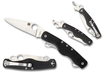 Spyderco Knife ClipiTool Standard Liner Lock Black G-10 C208GP Pocket Knives