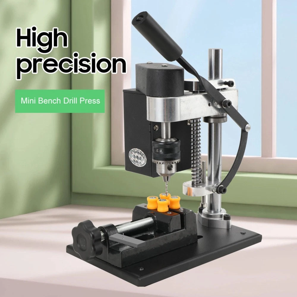 Mini Taladro de Banco Prensa Banco Perforadora de Mesa para Madera Metal Joyería 1