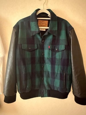 Levi's x Yokosquad Ibuki Wearing Leather Trucker Jacket Men Rare Collaboration M