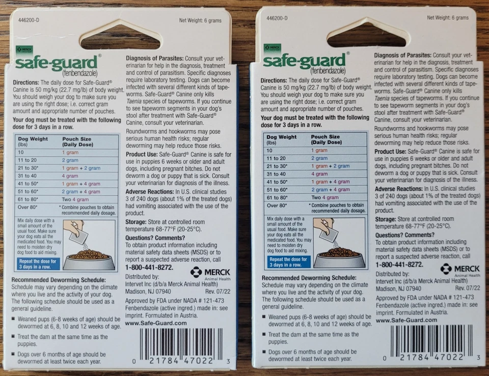 2 BOXES Safe-Guard MEDIUM Dewormer Canine Dogs Puppies Pet WORMER Merck - Image 2 of 2