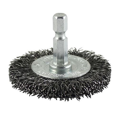 TIMCO Drill Crimp Wire Wheel Brush 100mm Pack 1