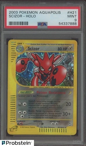 2003 Pokemon Aquapolis #H21/H32 Scizor Holo PSA 9 MINT