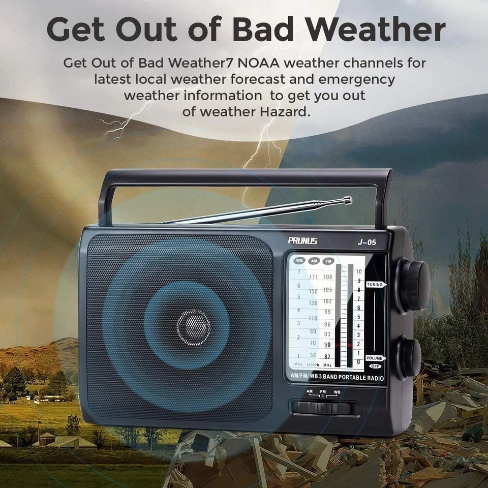 Heavy-Duty Portable AM/FM & Weather Radio – Perfect for Emergencies and Outdoors - Image 4 of 4