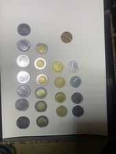 21  Vintage Italian Lire Coins notes 1000,  500, 200, 100, 50, Gettone Job Lot