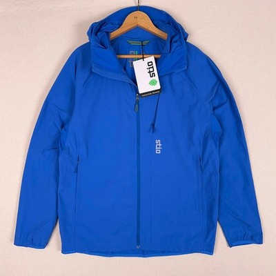 NEW Stio Pinedale XT Hooded Jacket Mens M Blue Everlight Stretch Softshell NWT