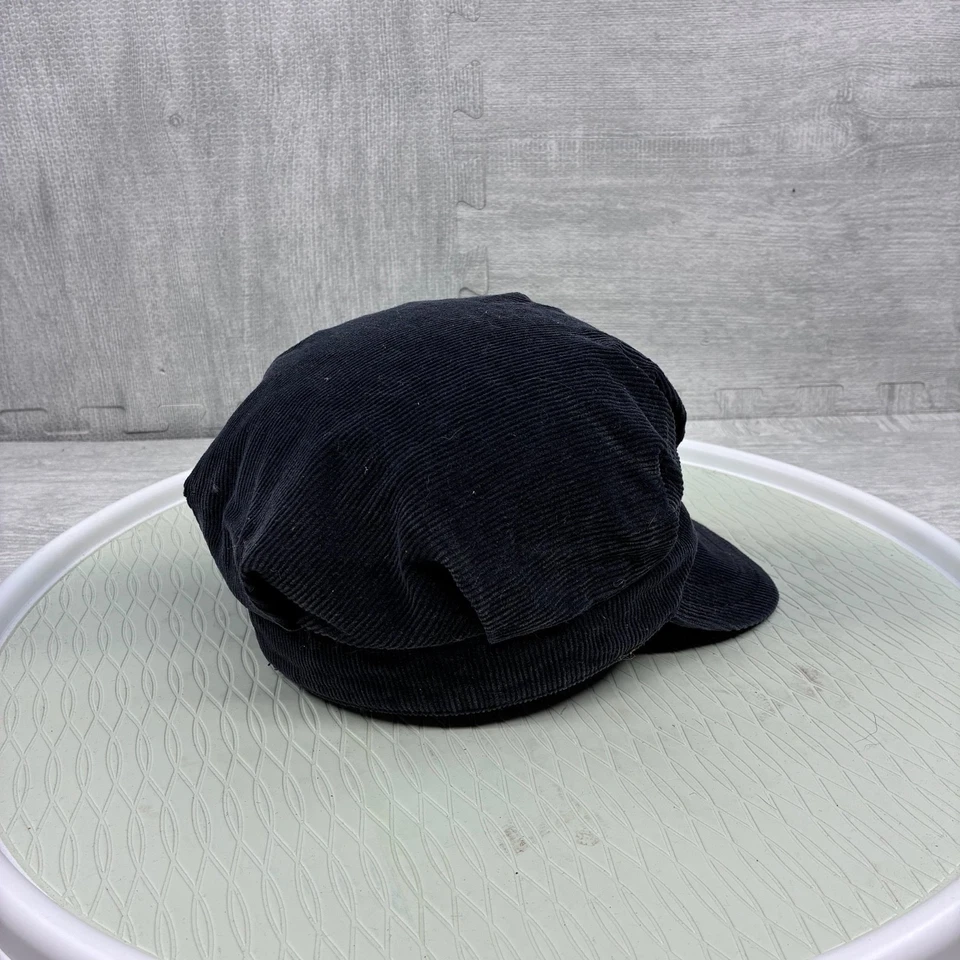 De colección Y2K Billabong Newsboy Sombrero Gorra Snapback Negro Pana Ancho Ballena Foto 4 de 4