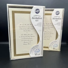 Wilton Complete Invitation Kit Lot Of 2 50 Blank Invitation Cards And Envelopes