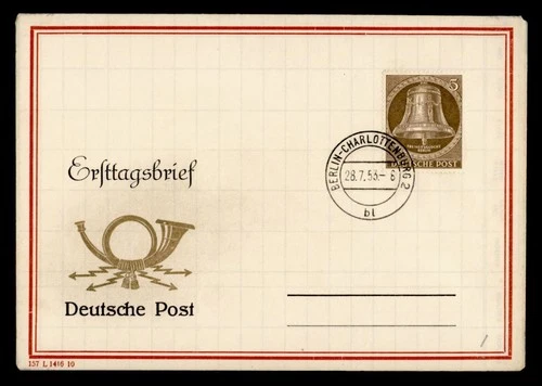 DR WHO 1953 GERMANY FDC BERLIN BELL M77173