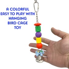 1135 Bead Paci Ringer - Handcrafted Colorful Hanging Bird Cage Toy, Smooth Parts