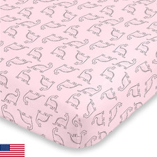 Carter's Dinosaur Princess Pink Super Soft Fitted Crib Sheet