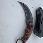 D2 Steel Blade Fixed Blade Knife Full Tang Karambit Tactical EDC Knife + Sheath — photo 2