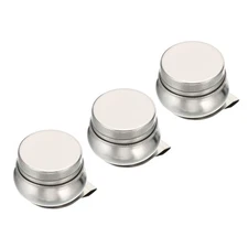3Pcs 2" x 1.8" Palette Cup Paint Pot Container Cup with Lid and Clip Silver