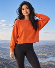 $168 DANIEL PATRICK Made In USA Loop Terry Sweatshirt Women’s M Cropped Cotton