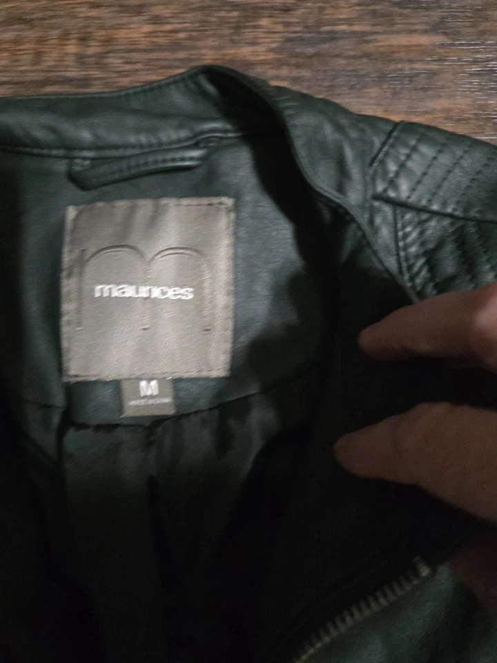 Chaqueta de moto Maurices imitación cuero verde M Foto 2 de 2