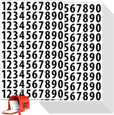 1200 PCS Number Stickers, 1" Waterproof Mailbox Number Label, Consecutive Number