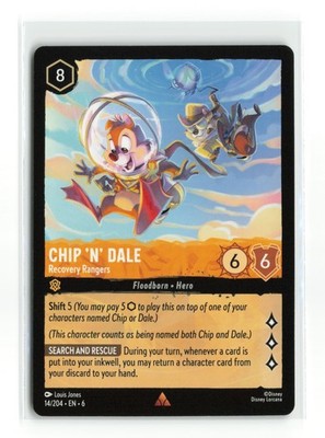 CHIP 'N' DALE 14/204 RARE NON FOIL DISNEY LORCANA NM