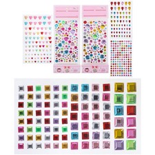 6 Sheets Acrylic Self Adhesive Gems Stickers for Craft and Festival Makeup Use
