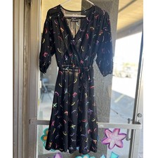 Vintage 80's Sherri Classics sheer wrap style dress size M