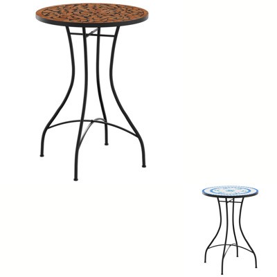 Mosaic Bistro Table Outdoor Table Garden Furniture Balcony Ceramic vidaXL - Picture 2 of 32