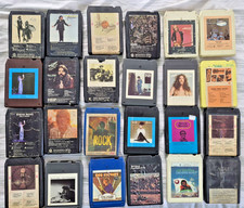Lot of 24 8 Track Tapes with Case Neil Young, CCR, Seger, 3 Dog, Nugent, Eagles