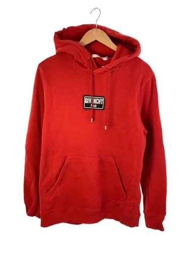 GIVENCHY felpa con cappuccio S cotone rosso BM701Z3Y04 usata