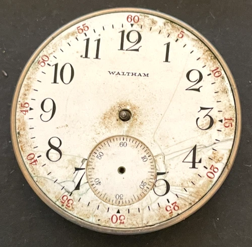 New ListingAntique 1908 Waltham 1894 210 Pocket Watch Movement Parts/Repair 12s 7j USA