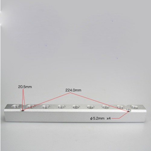 Divisor de bloques colector de aluminio neumático G1/2"" entrada G1/4"" salida 2-10 vías 30x30 mm - Imagen 14 de 19