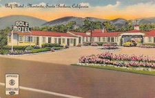 Santa Barbara California Golf Motel, Color Linen Vintage Postcard U13429