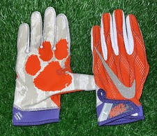 Nike Clemson Tigers Team Issued Superbad 4 CFP Football Gloves Orange Large New