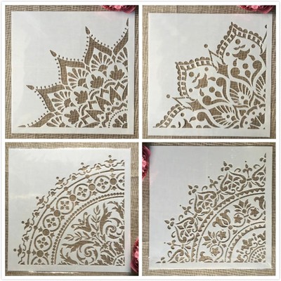 30x30cm Mandala Layering Scrapbook - Coloring Embossing Decorative Scrapbook 4pc