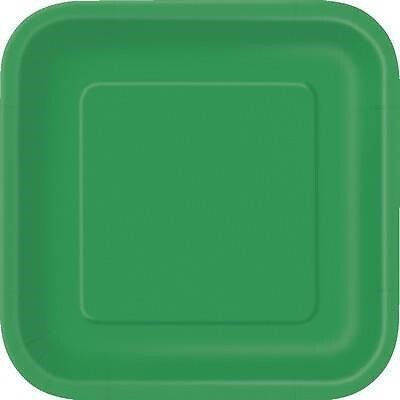 Einzigartige Party: 16 smaragdgrün 7 Zoll quadratisch Plt Sup. Papierteller quadratisch 18 cm Ve