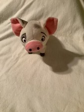 Disney Store Moana Pua Plush Pig Stuffed Animal Toy White Grey Spots