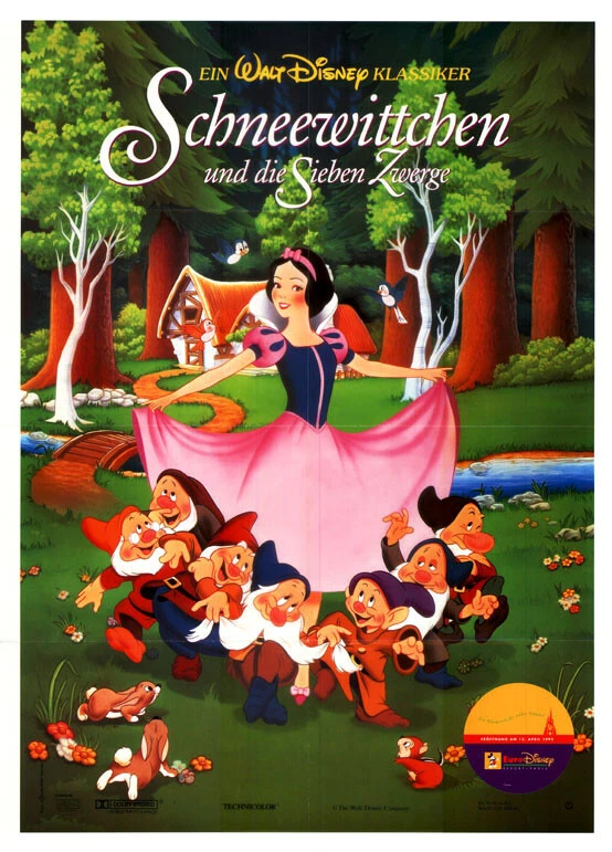 Schneewittchen und die sieben Zwerge ORIGINAL A1 Kinoplakat Walt Disney /D Hand  - Bild 1 von 1