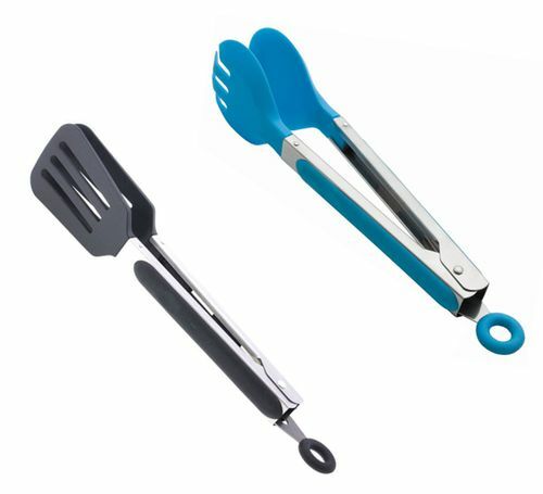 KüChenzangen - Bratenwender Schwarz + Salatzange Blau Universalzange Zange-image