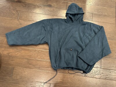 NEW YZY Gap Balenciaga Polar Fleece Padded Oversized Navy Hoodie - Size Mens MED