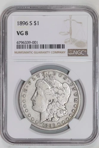 1896-S MORGAN DOLLAR NGC VG8