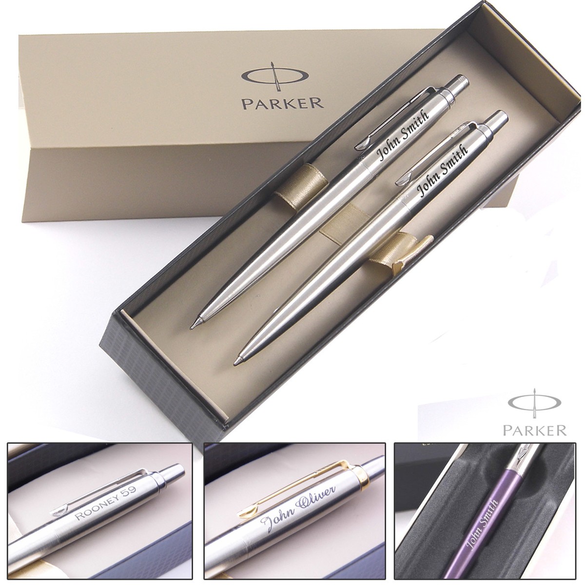 Stainless Steel Personalised Pen Set Personalised Engraved PARKER