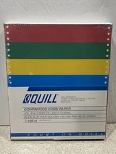 NOS Computer Continuous Form Paper - 200 Sheets 4 Color Dot Matrix Printer