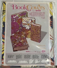 Vintage 4 Book Covers Craft Paper Bright Retro Colors Floral Hippie Made in USA