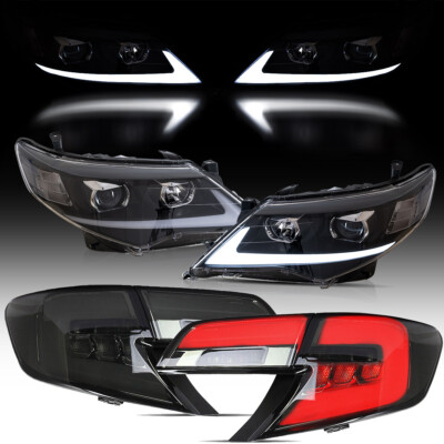Fit 2012-2014 Toyota Camry VLAND LED Headlights + Rear Tail Lights Assembly Set