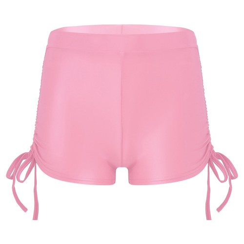 Womens Glossy Drawstring Shorts Stretchy Booty Shorts Stretch Swimming Hot Pants - 第 27/62 張圖片